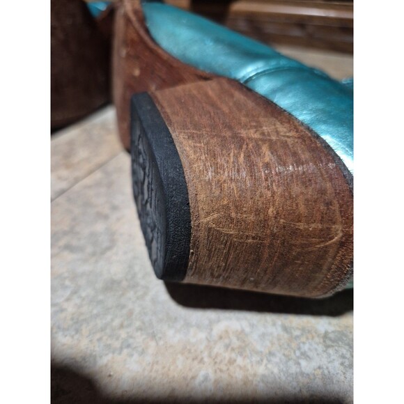 Circle G Corral Womens Boots Size 10M Snip Toe Western  Metallic Turquoise L5305 - Picture 7 of 12